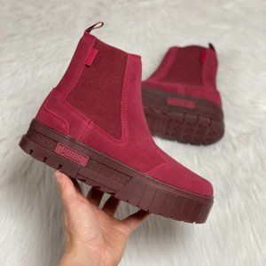 Puma Mayze Chelsea Curtain Call Womens Platform Shoes Red 385091-01 NEW Size 9